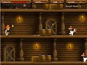 Turkey Attack free online game, side-scrolling game featuring a turkey attacking enemies, retro action game screenshot, play Turkey Attack on PlayArcadeHub
