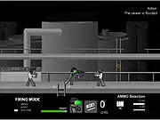 Soldier in Close Quarter Combat CQC game, blasting an enemy in a confined space, action shooter online game