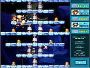 Hammer Online free side-view action game, character with hammer smashing ice creatures, free online arcade game