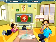 Remote Control online game screen, kid trying to secretly watch TV, fun stealth and timing game free