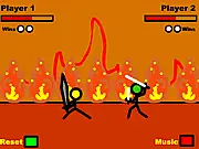 Supernatural Fighters free online game with two stickman characters fighting in local multiplayer combat