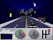 The Fast and The Furious: Street Racer free online game screenshot, car speeding down the urban race track.
