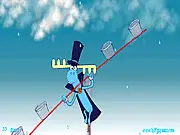 Happy Tree Friends - Lumpy Artist game image showing Lumpy the moose attempting a dangerous stunt high up, typical of the challenging free online game.