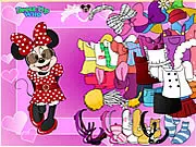 Play Minnie Mouse Dress Up online free; Minnie Mouse selecting a dress and bow for her date; Disney character fashion game