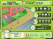 Sim Lemonade Millionaire game screen showing a lemonade stand and business stats