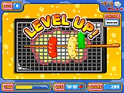 Shish game screenshot, timing a stick to skewer falling barbecue ingredients, play Shish free online arcade game