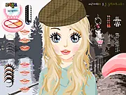 Screenshot of the Tanya dress up game interface showing the character Tanya wearing a simple, conservative outfit with light makeup, surrounded by options for clothing and accessories.