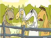 Singing Horses free online game, animated cartoon horses singing and performing a musical show, PlayArcadeHub