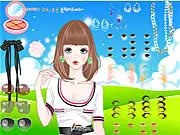 Glossy Summer Fashions free online dress-up and makeup game featuring models in sexy summer clothes
