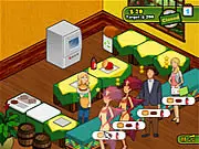 Burger Restaurant 2 free online cooking game - preparing hamburgers and drinks for customers in an international kitchen setting.