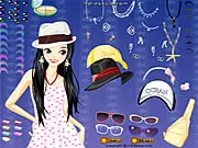 Play Hat Queen Dress Up free online fashion game, showing a girl wearing a fancy outfit and a large, stylish hat.