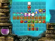 Reef Raff free online puzzle game board showing a grid with colorful sea creatures and numerical clues for a logic-based treasure hunt.