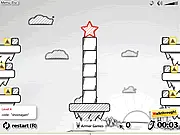RedStar Fall Pro free physics puzzle game on PlayArcadeHub, red star falling onto a platform, online skill challenge