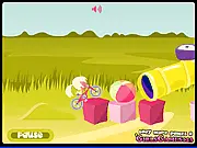 Biking Beauty free online game screenshot, a character riding a bicycle over playground obstacles