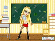 My Favourite Teacher Dress Up free online game screenshot, styling a teacher with clothes and accessories