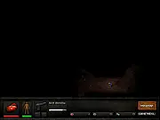 Screenshot of Zombie Infestation: Strain 116 showing a zombie hunter shooting at a horde of dangerous undead creatures in an underground complex, play free online