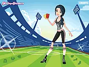 Referee Girl Dress Up fashion game free online character styling with black and white clothes