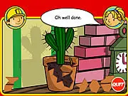 Screenshot of Pilchard's Mayhem online puzzle game showing a broken vase and pieces to be glued.