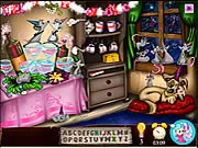 Mouse House Celebration free hidden object game where you find lost letters