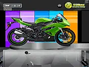 Fix My Bike Kawasaki Ninja free game screenshot, assembling a superbike engine part, motorcycle customization online game
