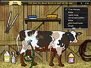 Blue Ribbon Bash online game screenshot - free cow cleaning time management game