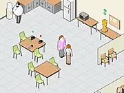 5 Minutes of Office Chaos game screen showing a character causing humorous destruction in a corporate workplace