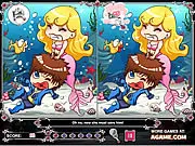 Lovely Mermaid game screenshot, finding differences between two beautiful underwater fantasy images, play free online puzzle game