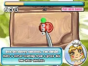 Screenshot of the Summer Salad game showing colorful, fresh ingredients like fruits and vegetables being chopped and mixed for a healthy recipe