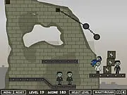 Gameplay screenshot of Rolling Fall, a physics puzzle game where balls roll to destroy zombies