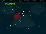 A screen full of brightly colored, floating balloons in the simple casual game Balloon Breeder Online.