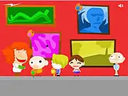 First Day At School game screenshot, interactive point and click adventure, exploring school halls, play free online game