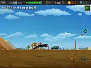 Death Worm free online action game featuring a giant killer worm monster jumping out of the desert sand to attack a military vehicle