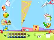 Screenshot of Paper Cutting 2 game showing a folded paper with a design cut into it, creative puzzle game online