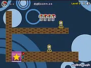 Jack in the Box online puzzle game, screenshot of simultaneous character movement, play free Jack in the Box brain teaser game