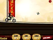 Play Ninja Super Ride free online, ninja riding a motorbike on a challenging road, action stunt motorcycle game