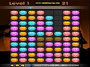 Gameplay screenshot of the Nasty Pumpkins puzzle game board filled with different types of Halloween-themed pumpkins.