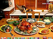 Turkey Food Hidden Numbers online game thumbnail, free hidden object game, finding numbers in Thanksgiving food pictures, PlayArcadeHub