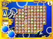 Screenshot of the free online Match 3 game Proteus Puzzle showing colorful ocean-themed gems and power-ups on the game board.