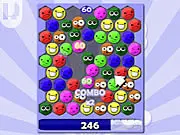 Screenshot of the Triple Drop puzzle game grid, highlighting a group of three different colored balls being rotated to form a match.