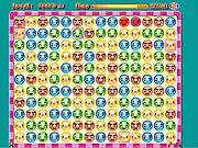 Candy Faces Match 3 Puzzle game screenshot showing a grid of colorful candy tiles with faces, and a bomb bonus ready for use.