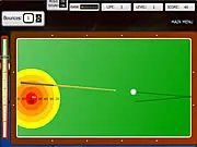 Screenshot of Strike it 2 free online aiming game showing a ball bouncing towards a high-score scoreboard
