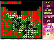 Crashdown 2 free online block puzzle game showing colorful, stacked blocks ready to be cleared in groups of three or more