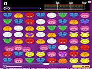 Online puzzle game BugBuster screen showing a grid of colorful bugs with a power-up ready to be matched.