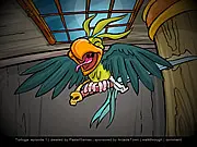 Tortuga escape game screenshot showing the interior of a locked boat cabin, where a player must find items and solve puzzles to escape