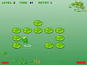 Puzzle Frog free online logic puzzle game with a frog jumping on lotus leaves