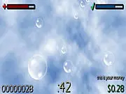 Bubble Popper 3D free online game screenshot with colorful 3D bubbles floating in a blue background, arcade puzzle game