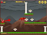 Devil's Leap Physics Puzzle online game screenshot, play free logic game, kill angels with a devilish block