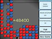 Square Squasher free online puzzle game, click and break touching blocks, action thriller arcade game, PlayArcadeHub