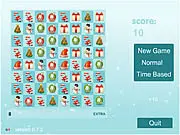 Christmas Present Overflow 2 free online match 3 game board with colorful holiday items like gifts and ornaments to match