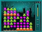 Screenshot of Blocky Buddies free online puzzle game showing a grid of colorful blocks and special key balls